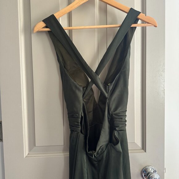 Revelry Dylan Satin Dress - Olive - Picture 2 of 4